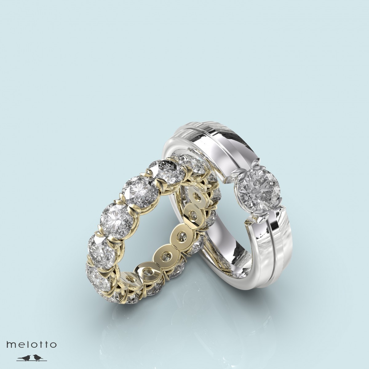 Дорогие обручальные кольца с крупными бриллиантами