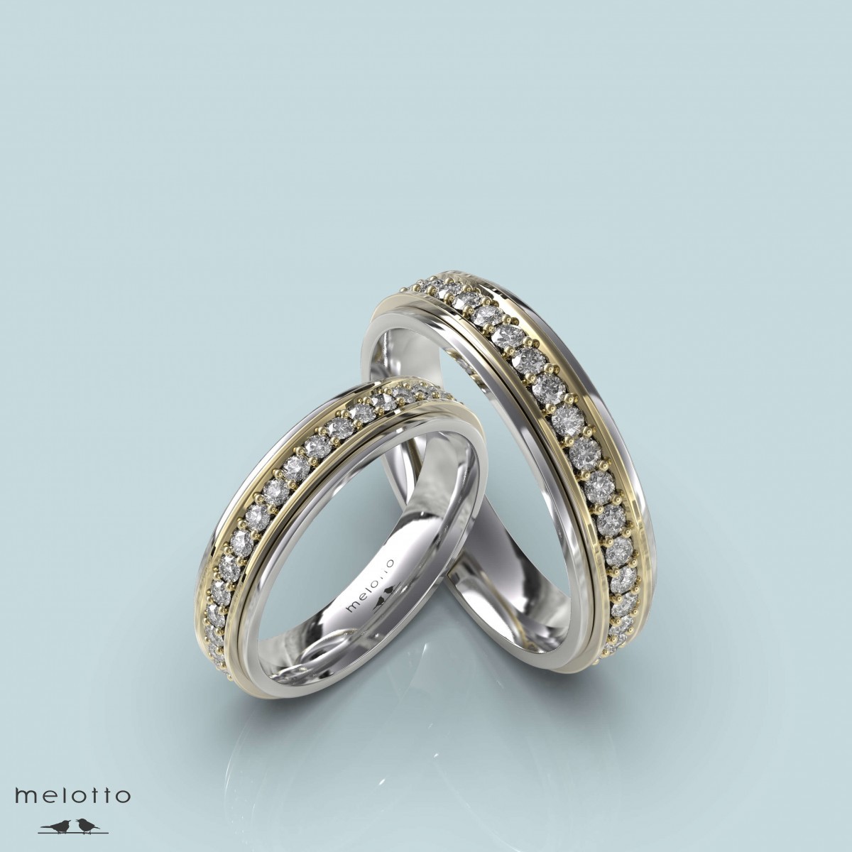 Вращающиеся обручальные кольца с бриллиантами
