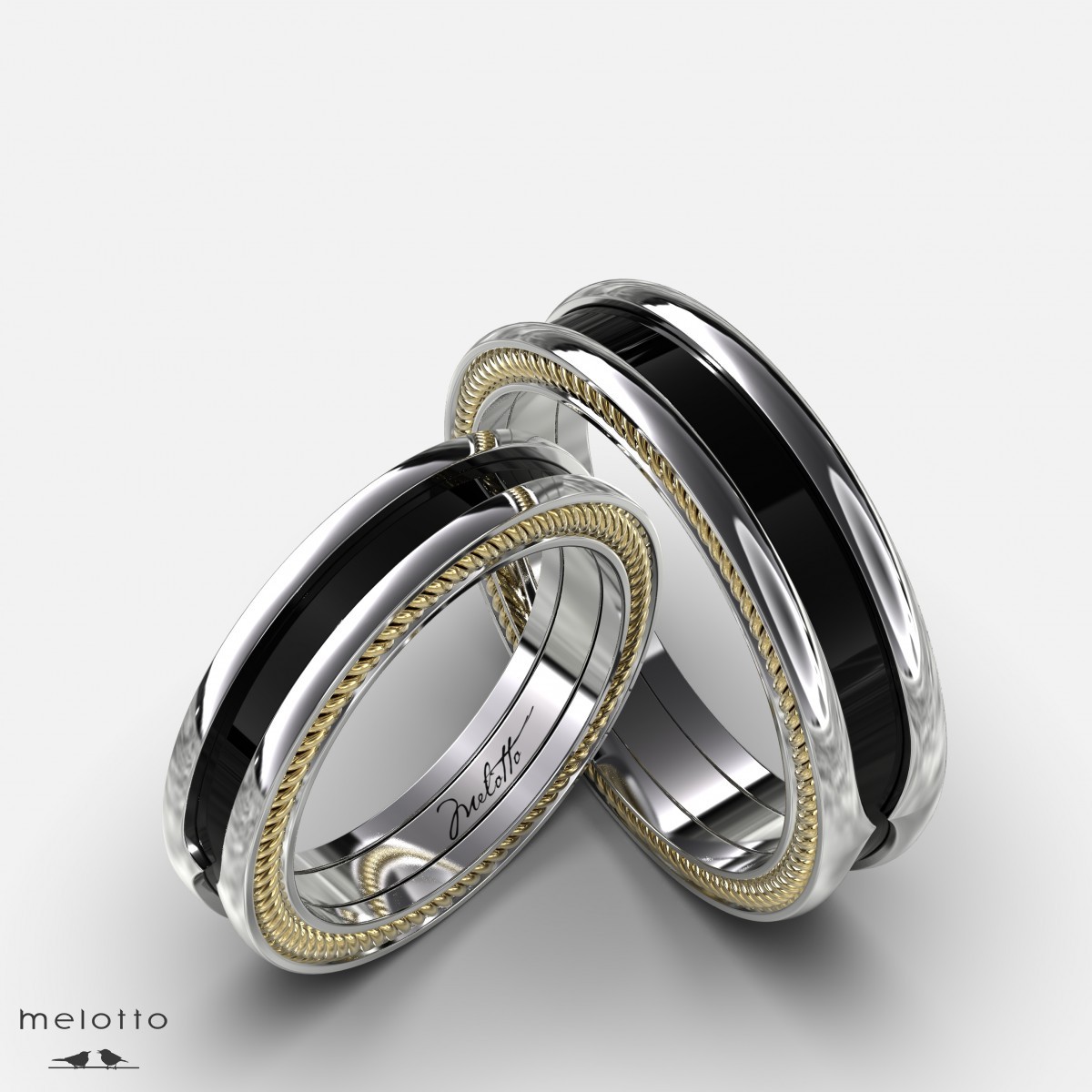 Парные обручальные кольца «Оникс»