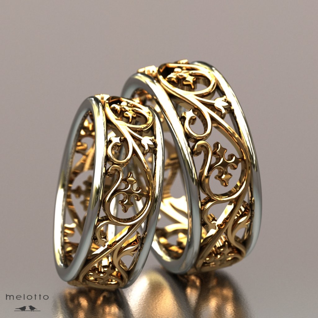Красивые комбинированные кольца
