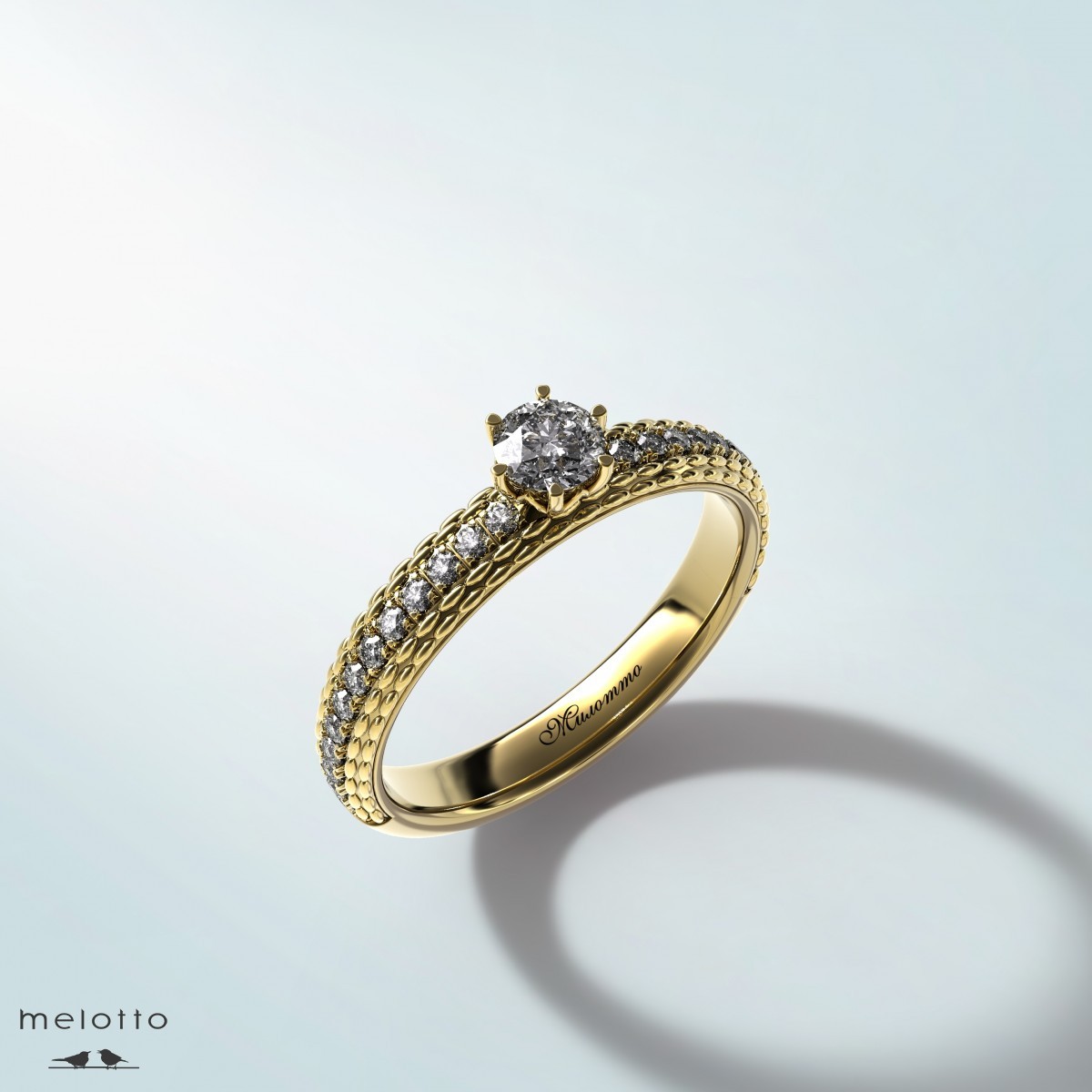 Красивое помолвочное кольцо с бриллиантом