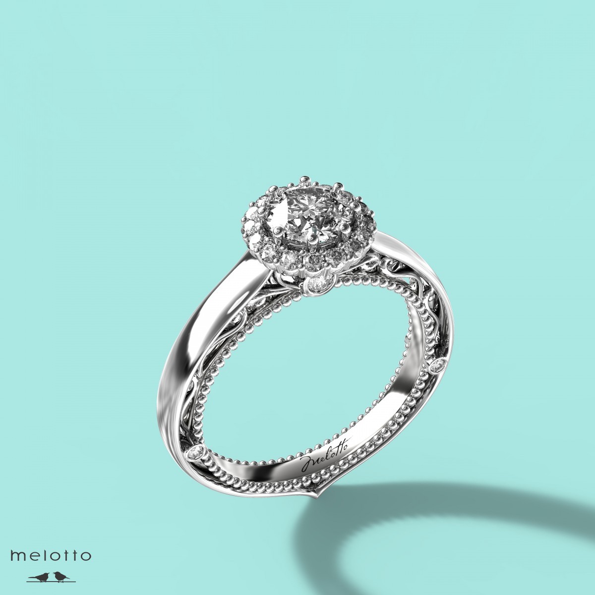 Обручальное кольцо с бриллиантовой оправой