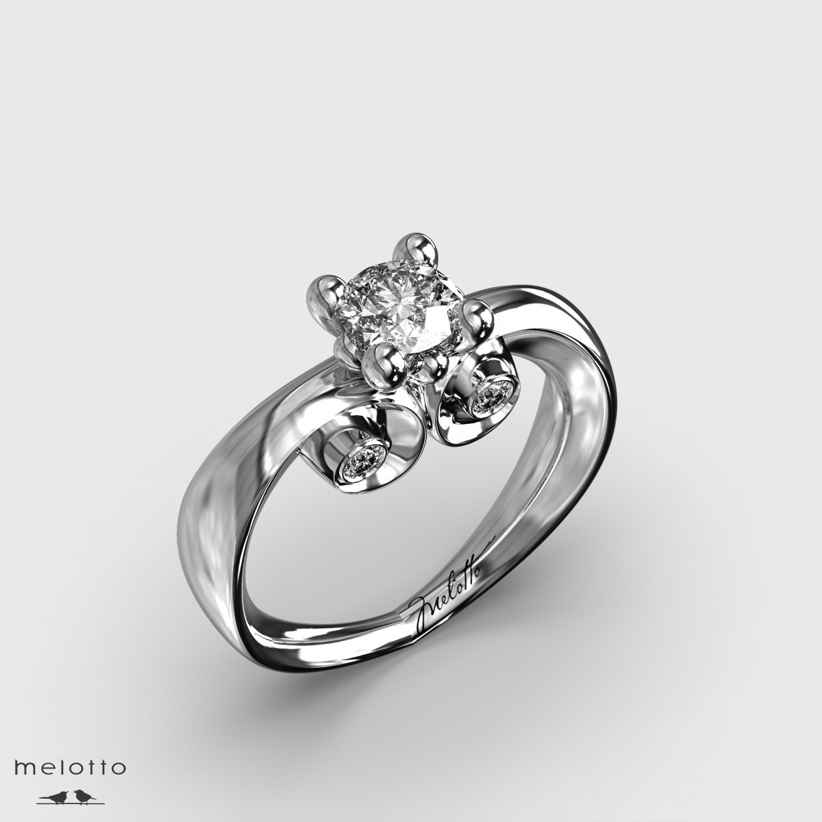 Кольцо Сердце на помолвку с бриллиантами