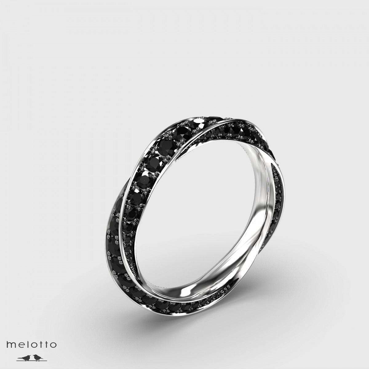 Мужское обручальное кольцо Спираль с бриллиантами