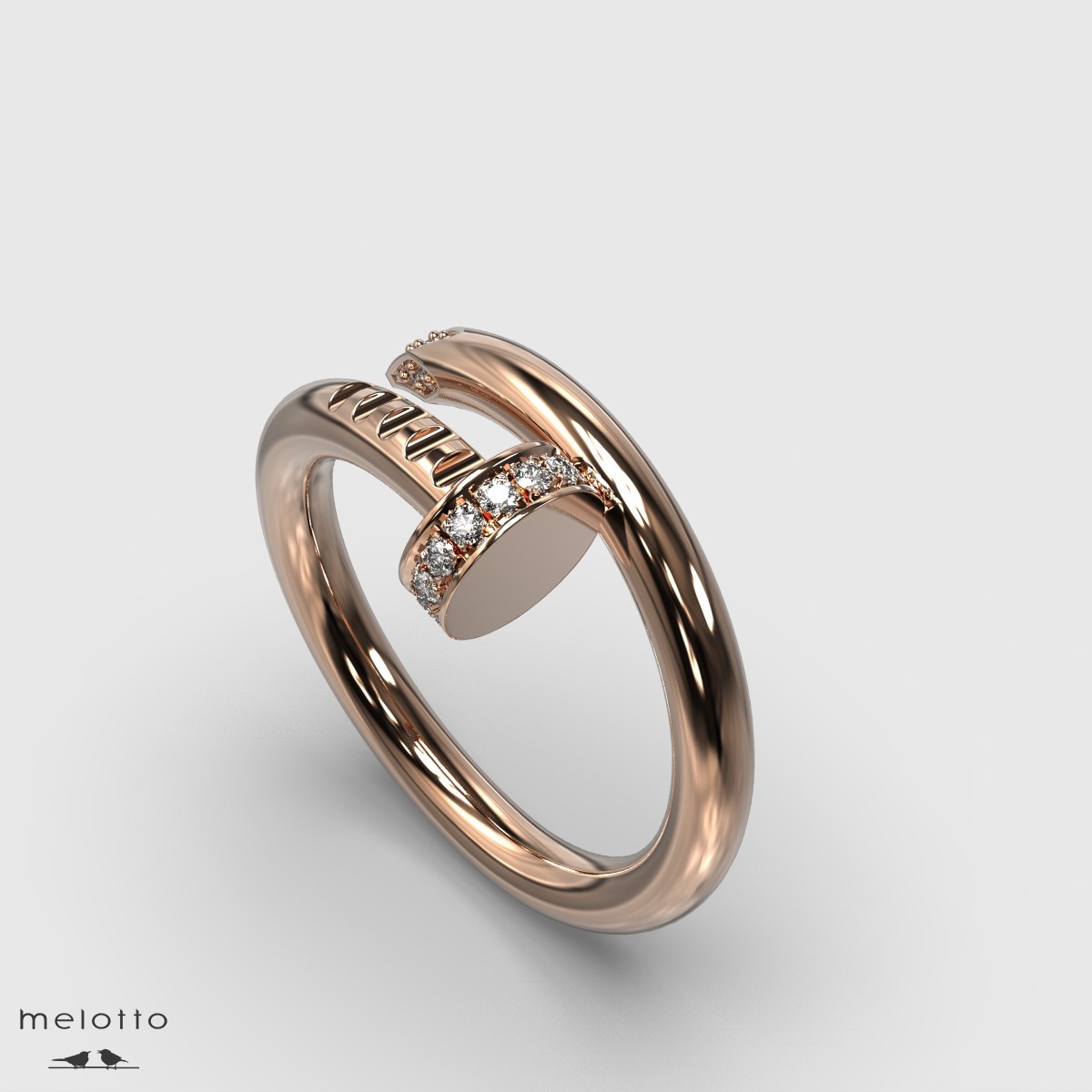 Женское золотое кольцо Гвоздь с бриллиантами