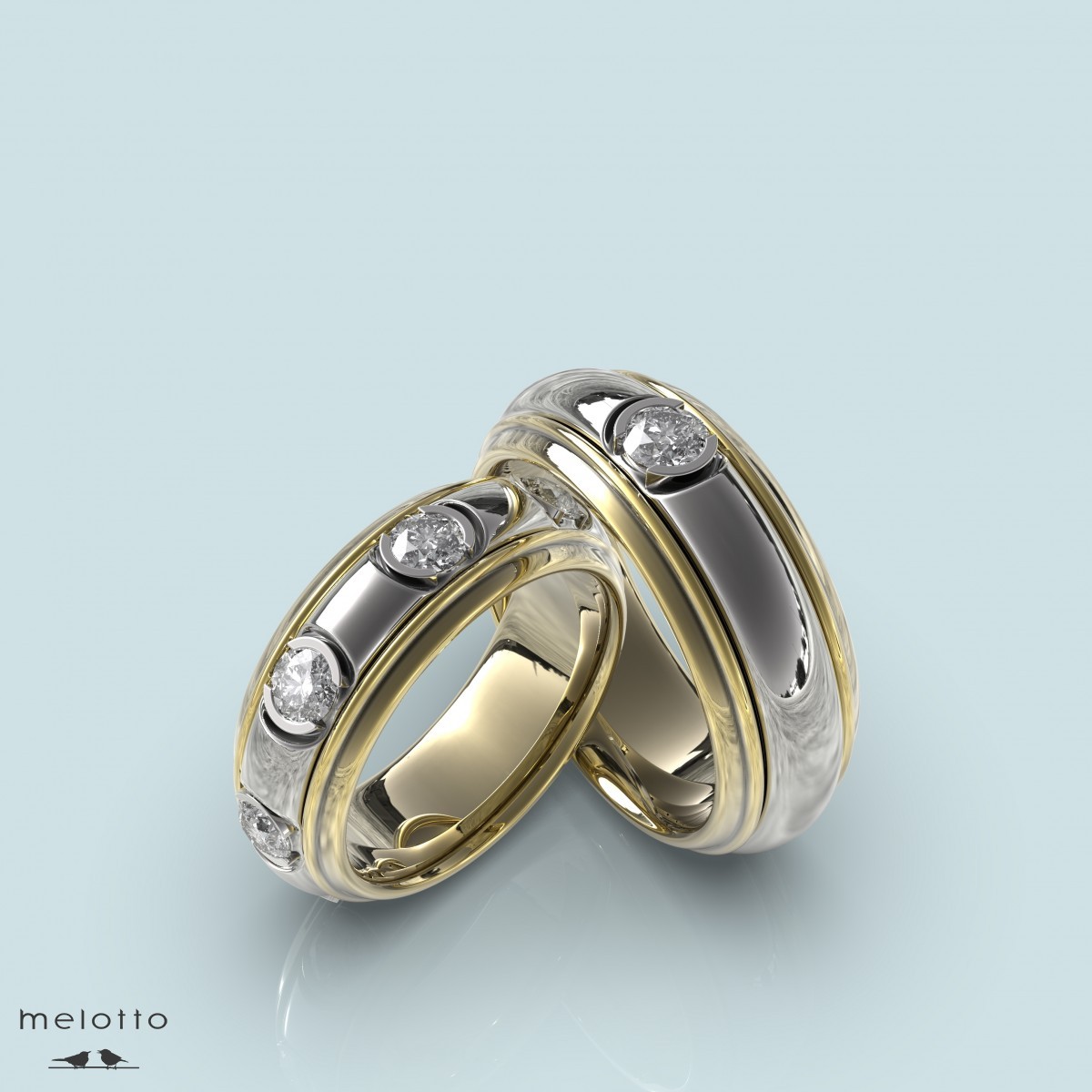 Обручальные кольца с крупными бриллиантами
