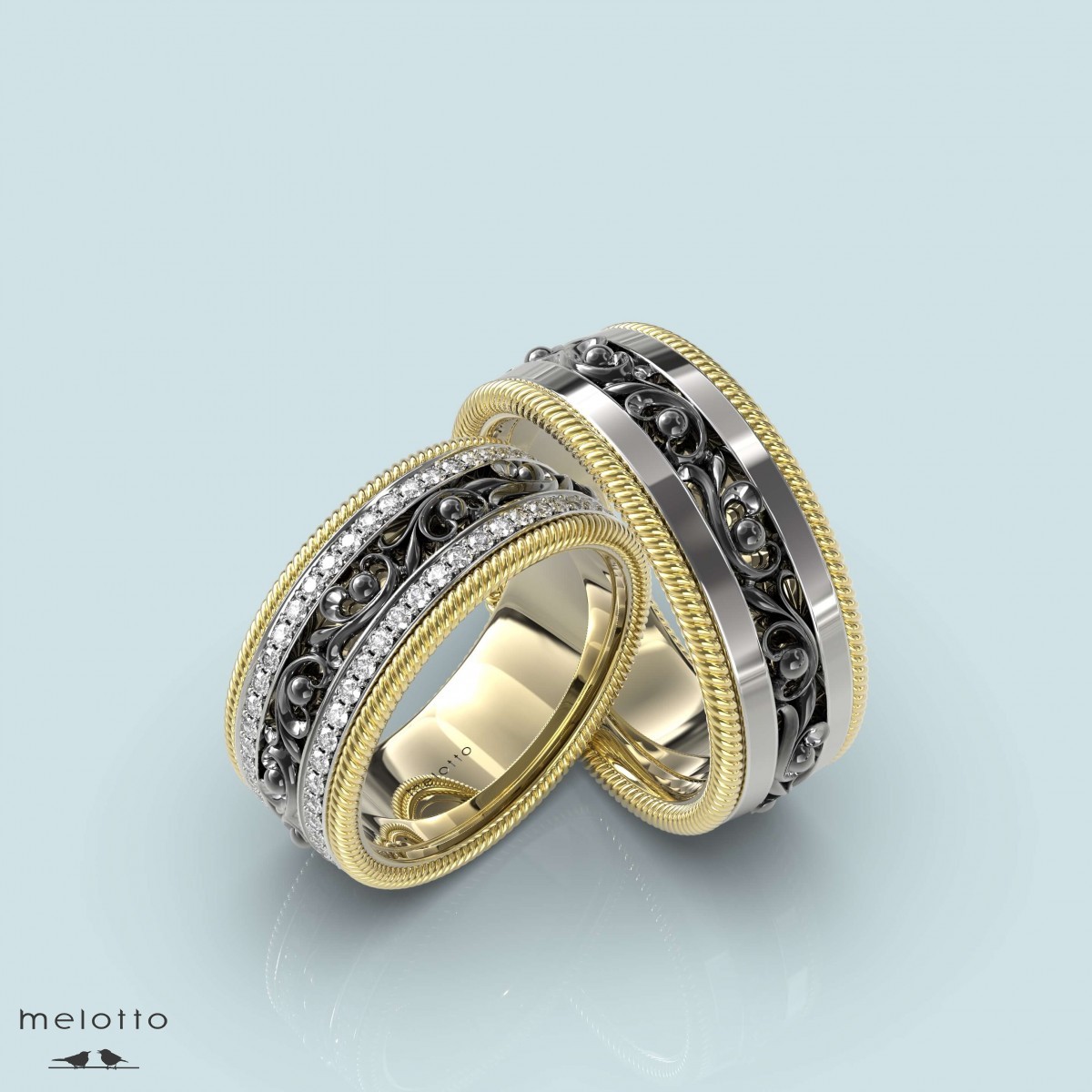 Обручальные кольца из разного золота