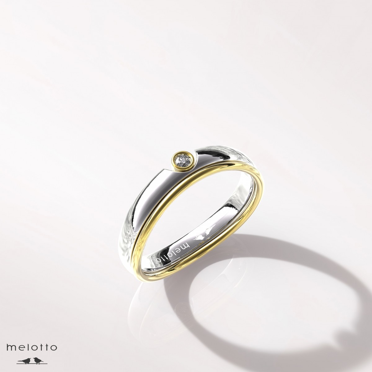 Женское обручальное кольцо «Два цвета»
