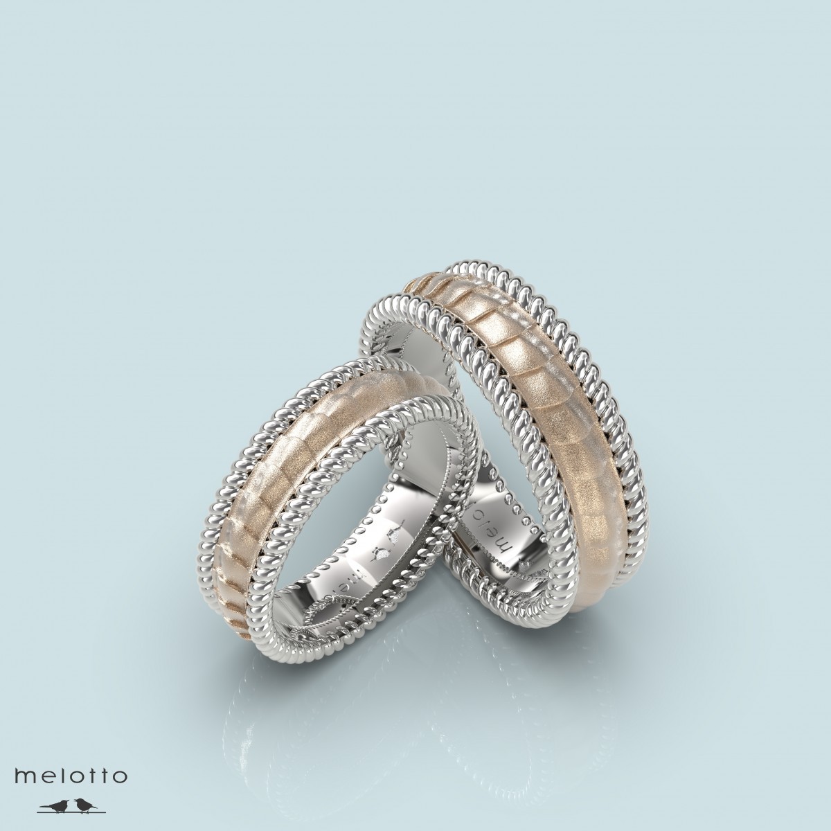 Дизайнерские комбинированные обручальные кольца