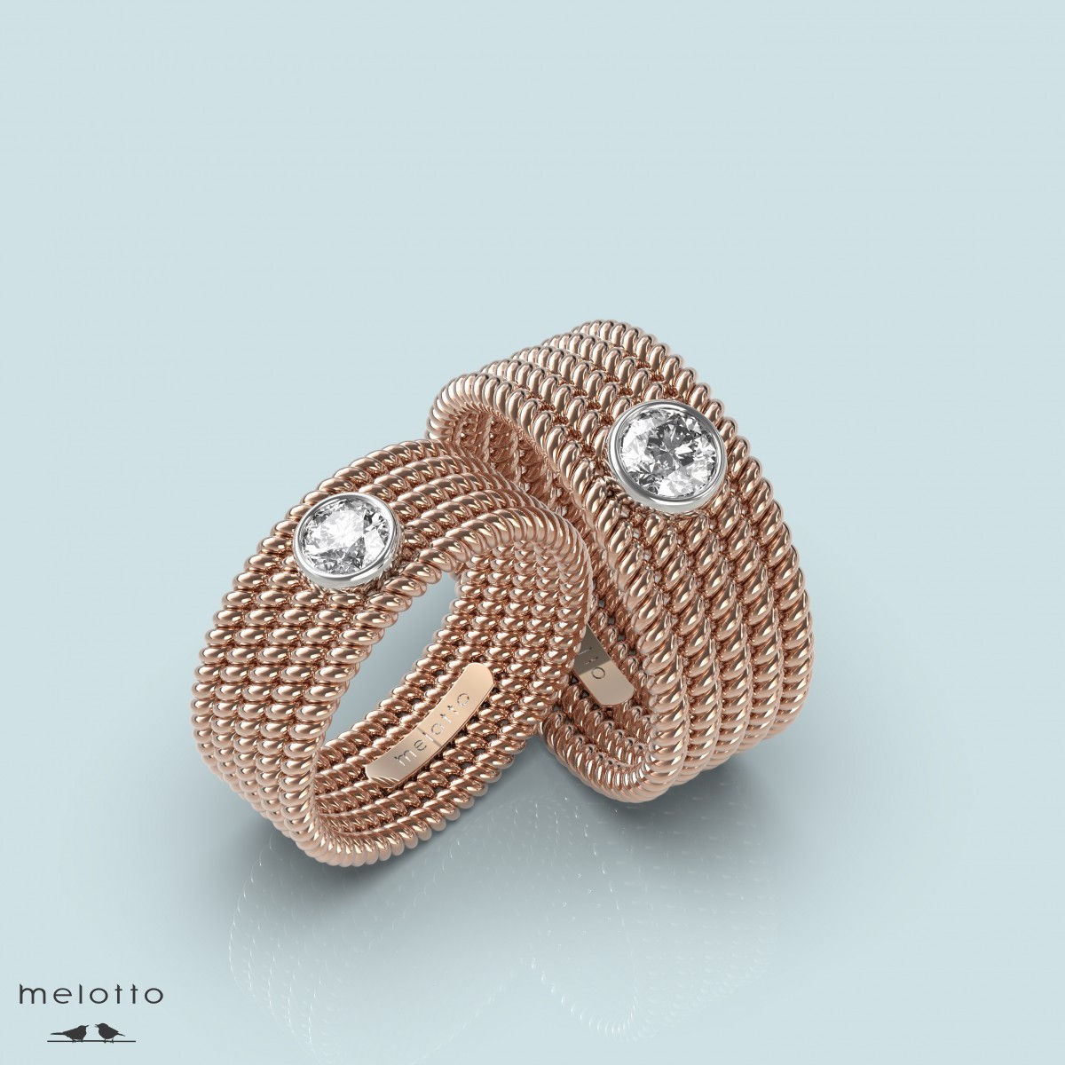 Дизайнерские плетеные обручальные кольца