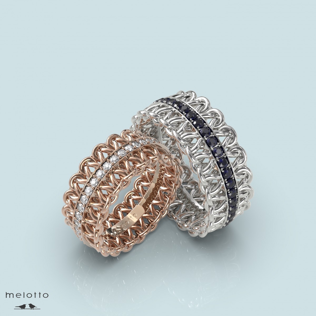 Дизайнерские обручальные кольца с плетением
