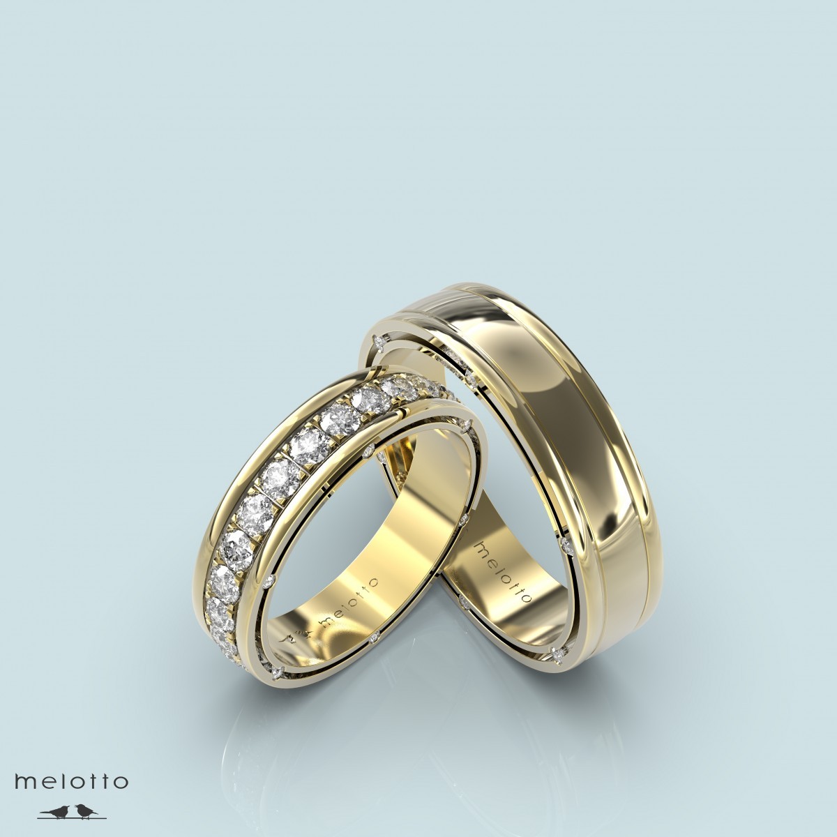 Обручальные кольца с бриллиантами «Дуэт»