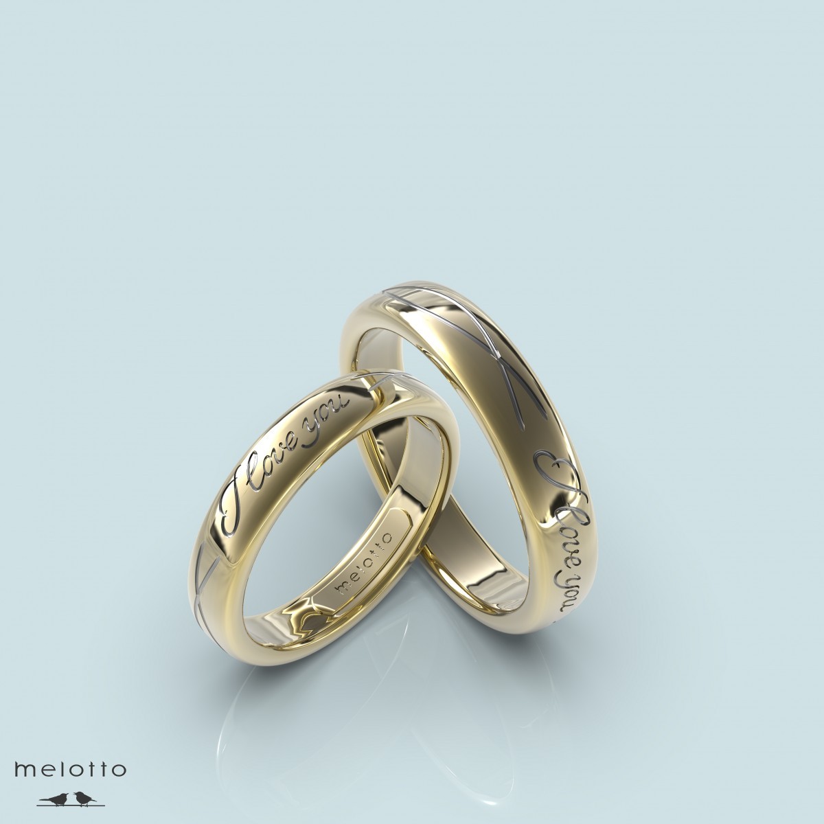 Обручальные кольца с гравировкой «I love you»