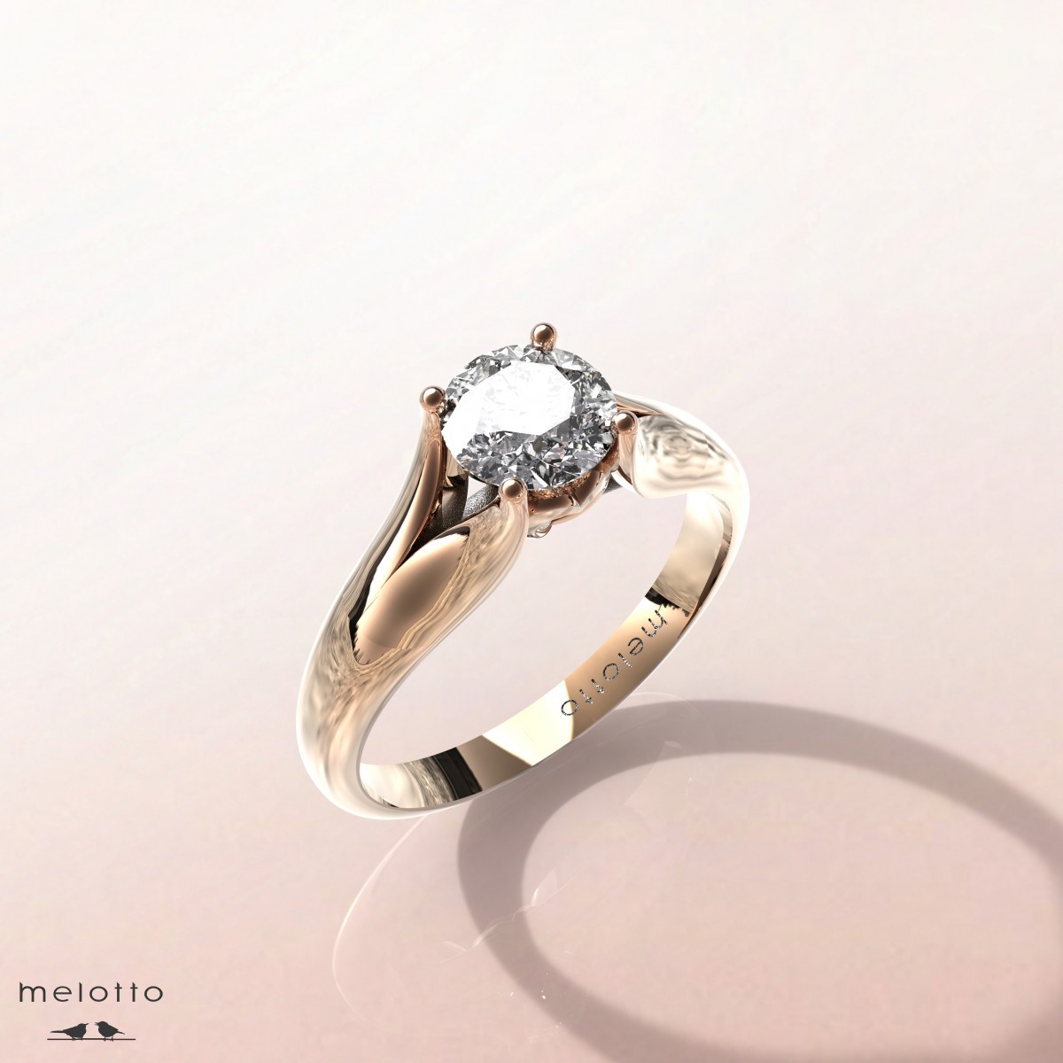 Кольцо с бриллиантом «Лилия»