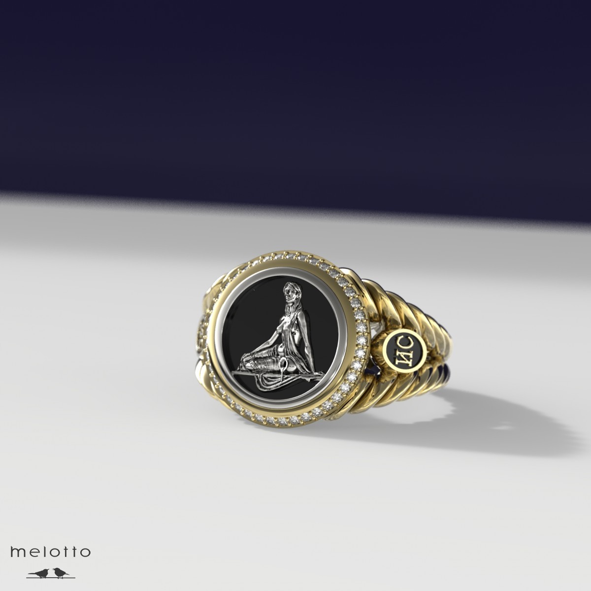 Мужская золотая печатка