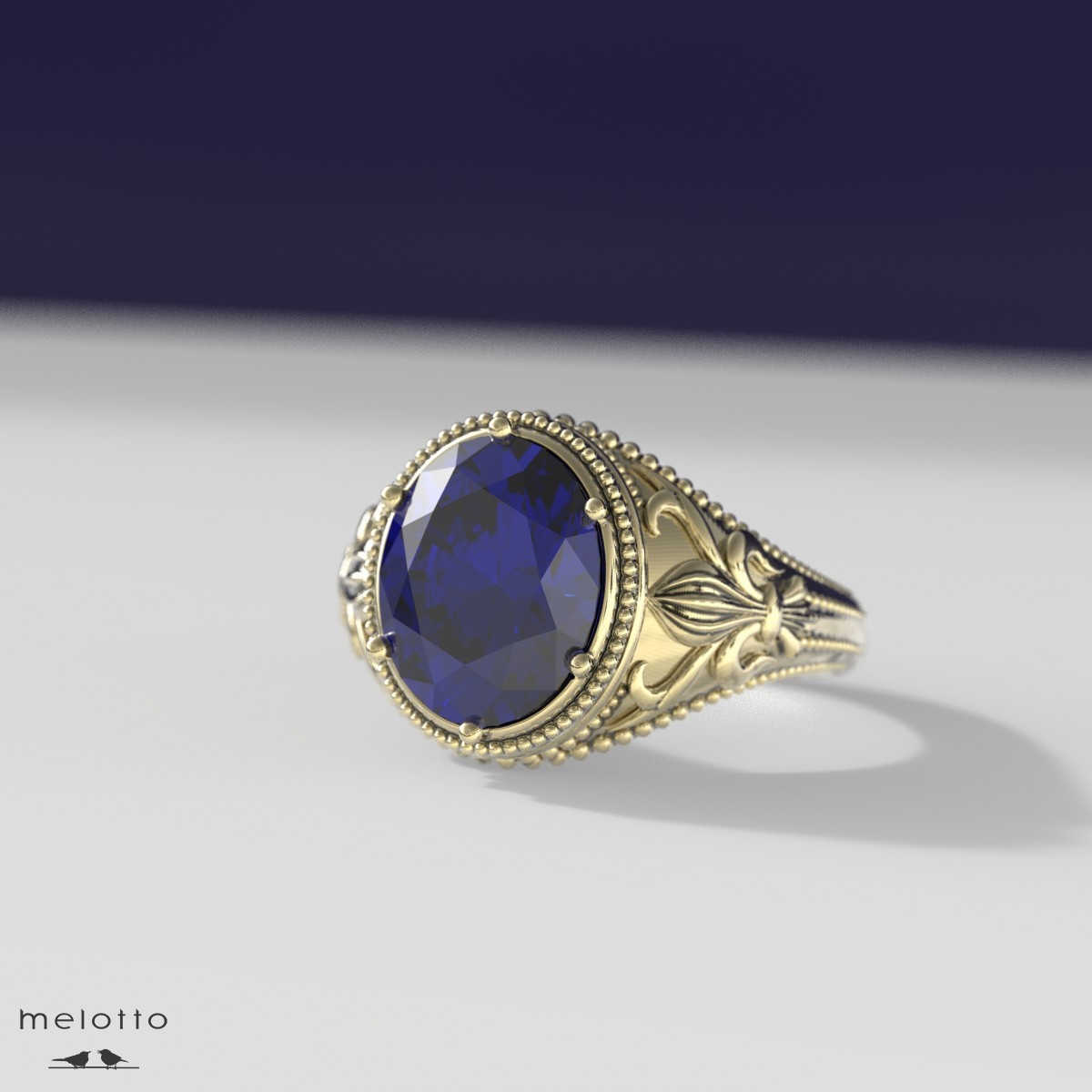 Кольцо с сапфиром