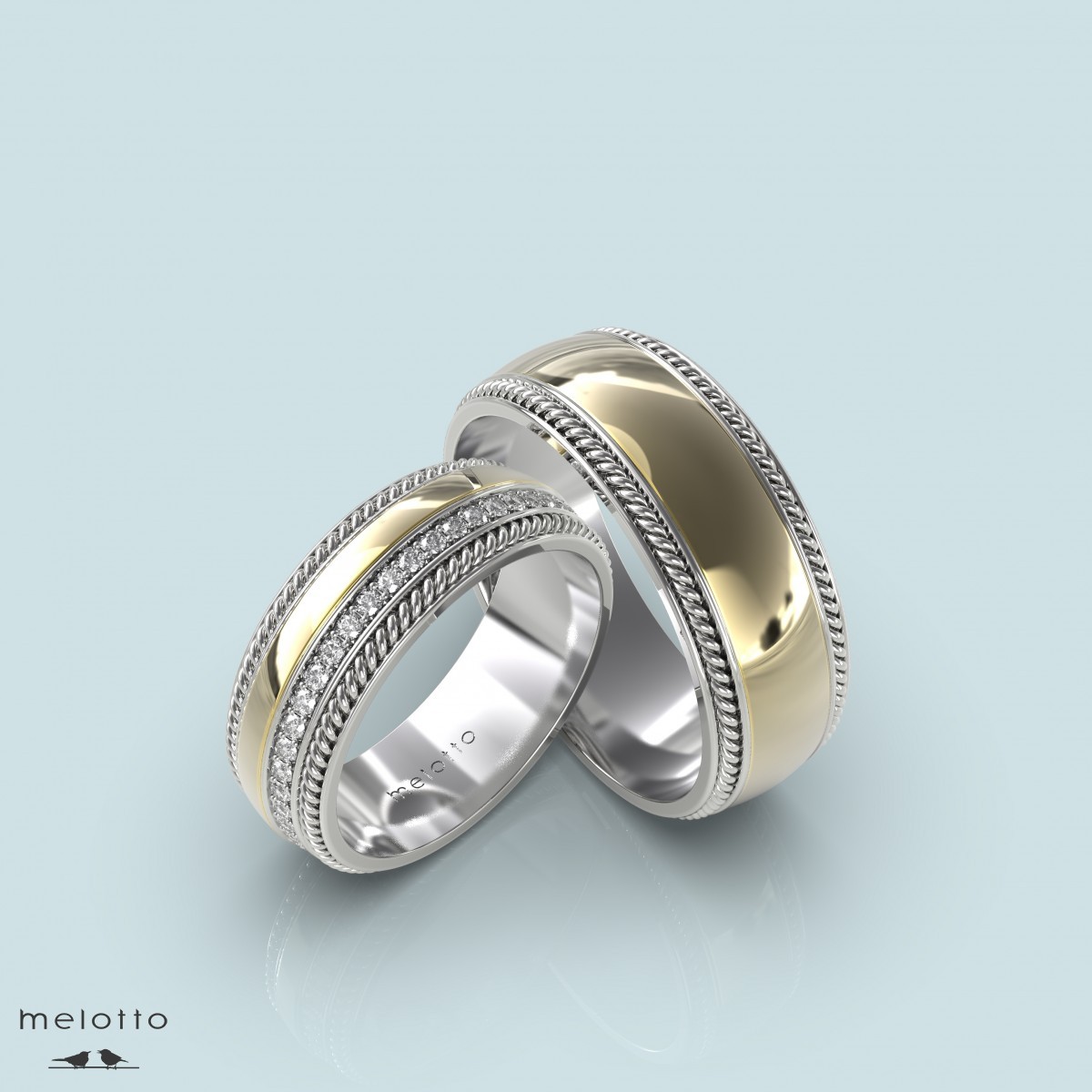 Популярные массивные обручальные кольца с бриллиантами