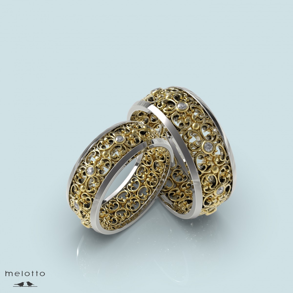 Парные золотые обручальные кольца