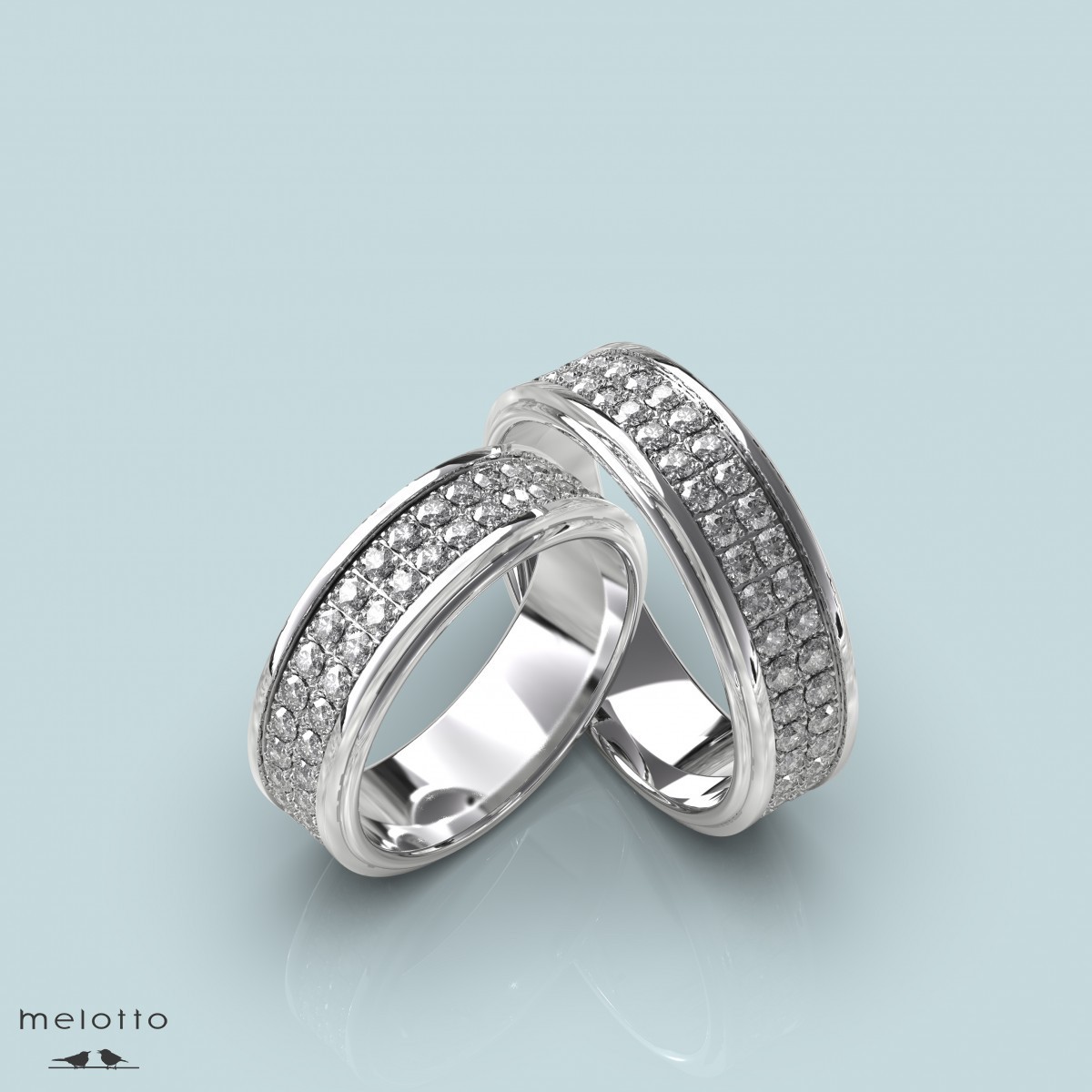 Обручальные кольца с бесцветными бриллиантами