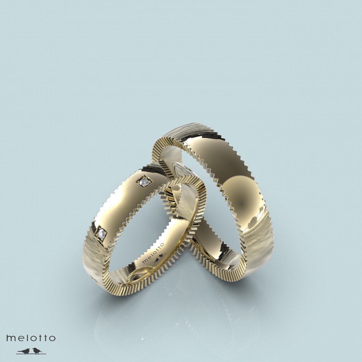 Обручальные кольца с рифлеными краями