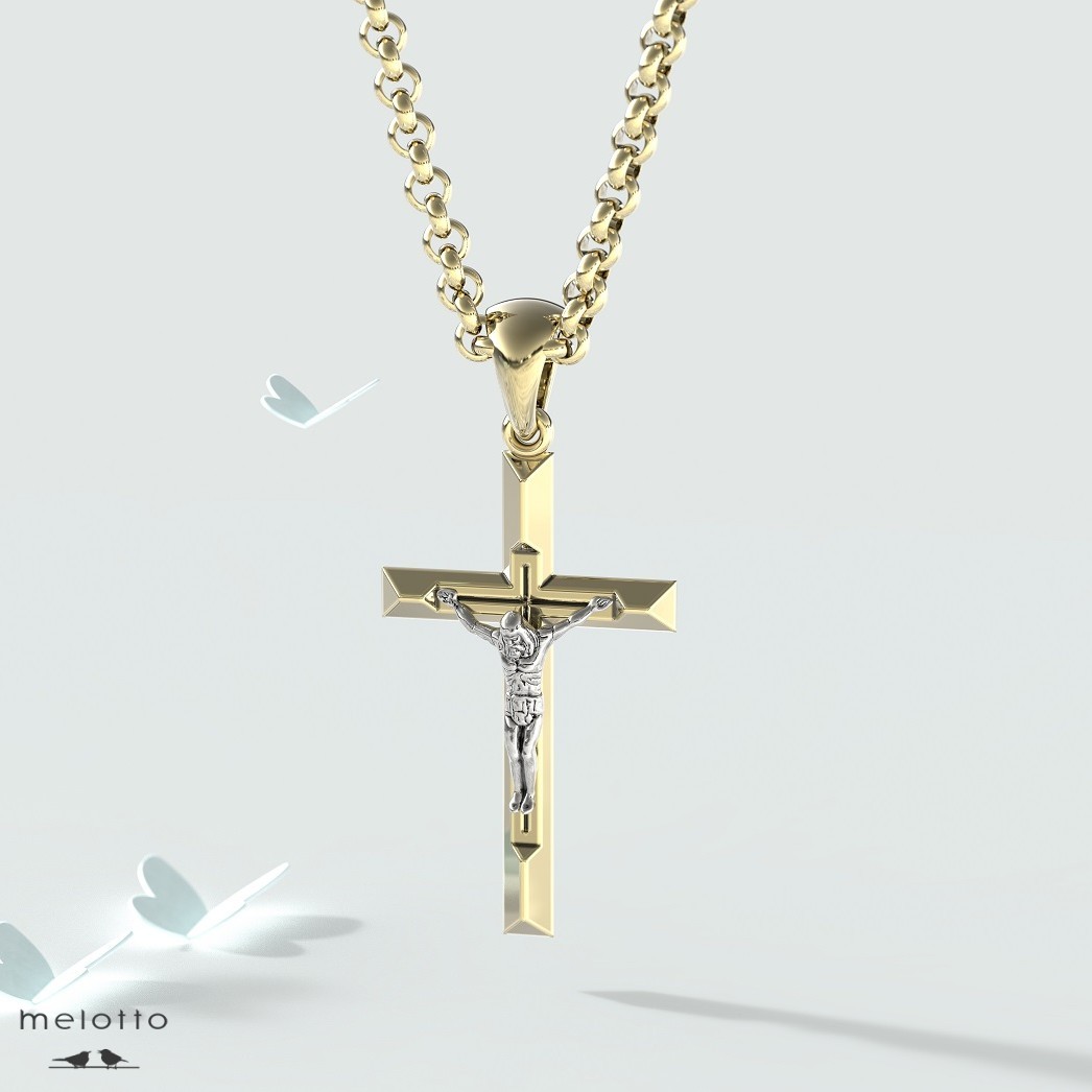 Православный золотой крест прямой формы