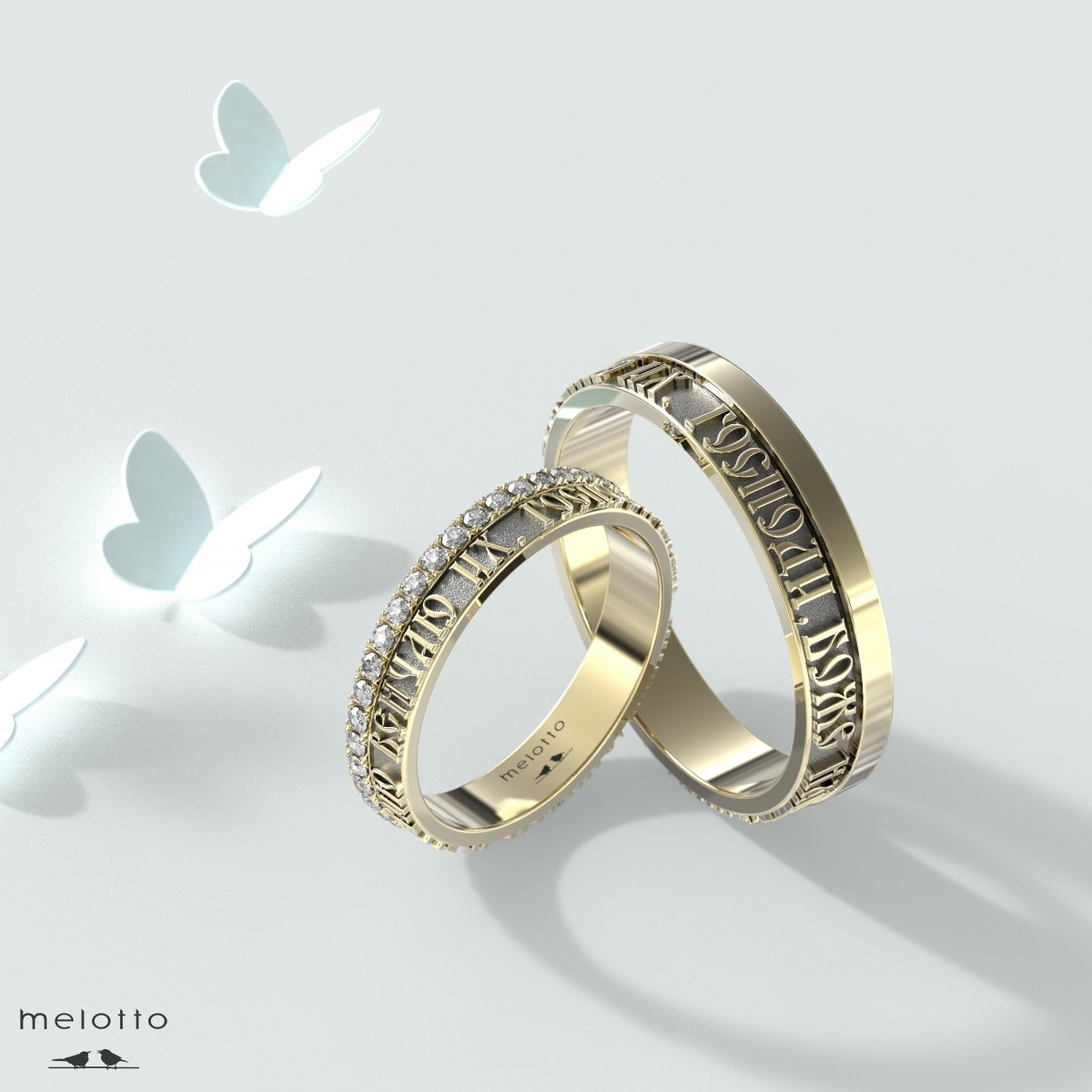 Венчальные обручальные кольца с бриллиантами