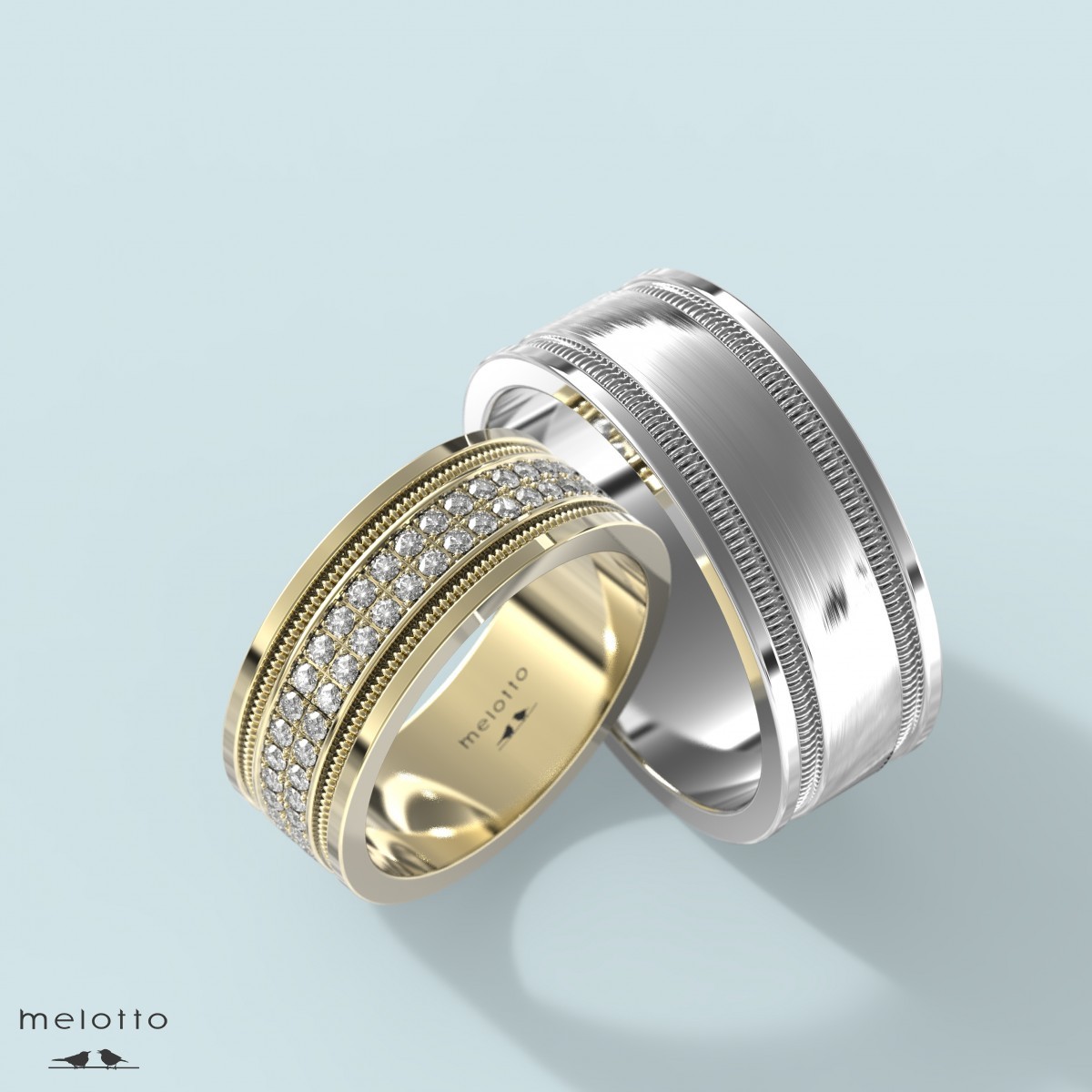 Широкие обручальные кольца «Рим»
