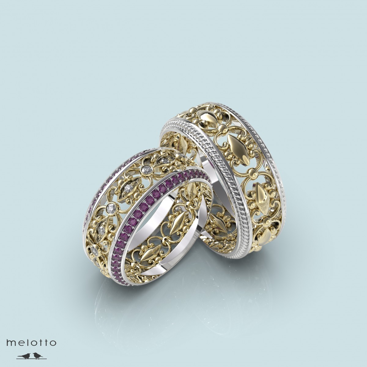 Обручальные кольца «Два цвета»