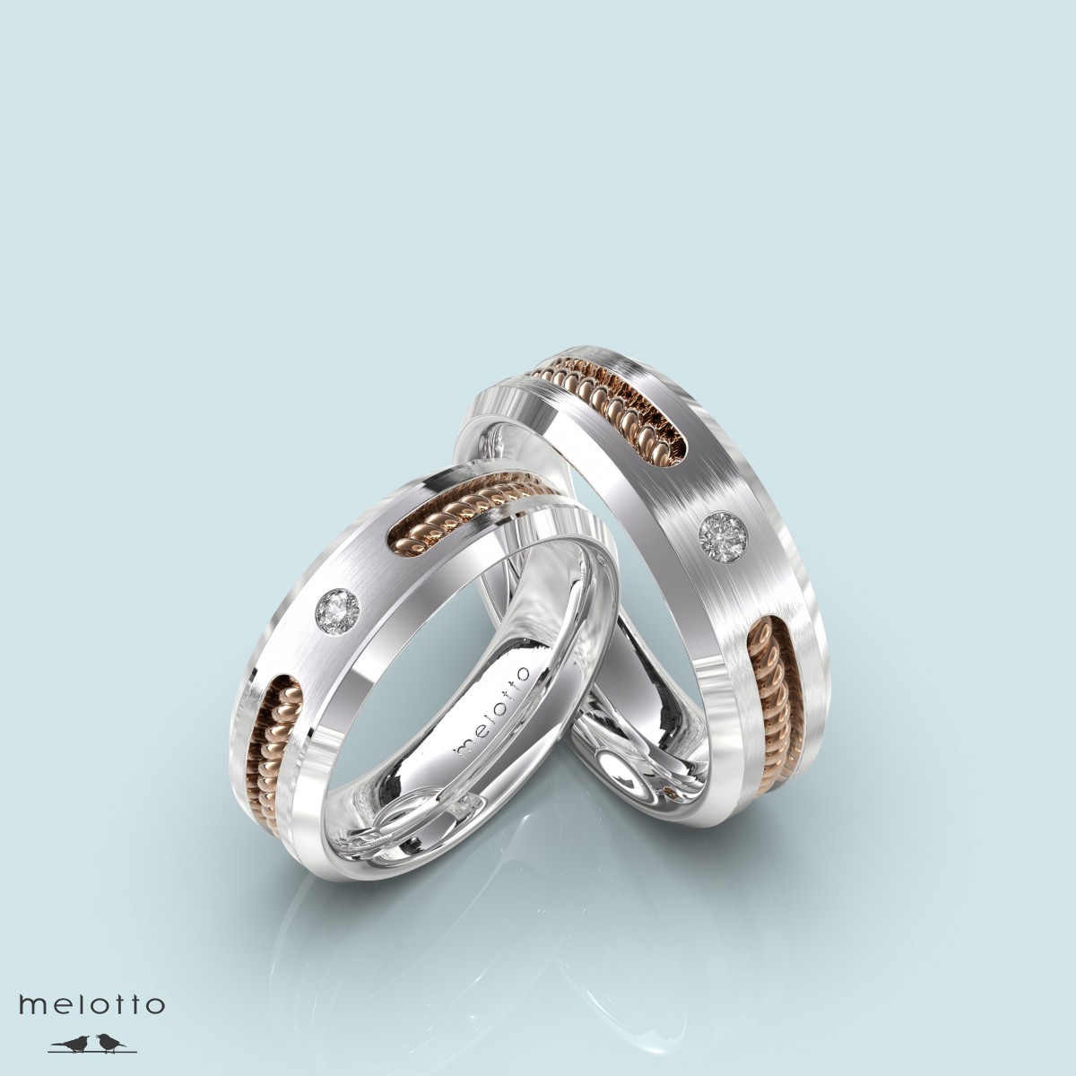 Современные обручальные кольца с бриллиантами