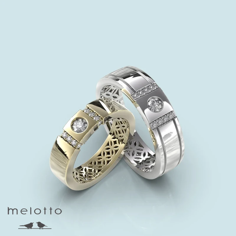 Стильные обручальная пара колец