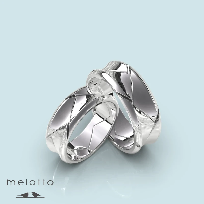 Вогнутые широкие обручальные кольца