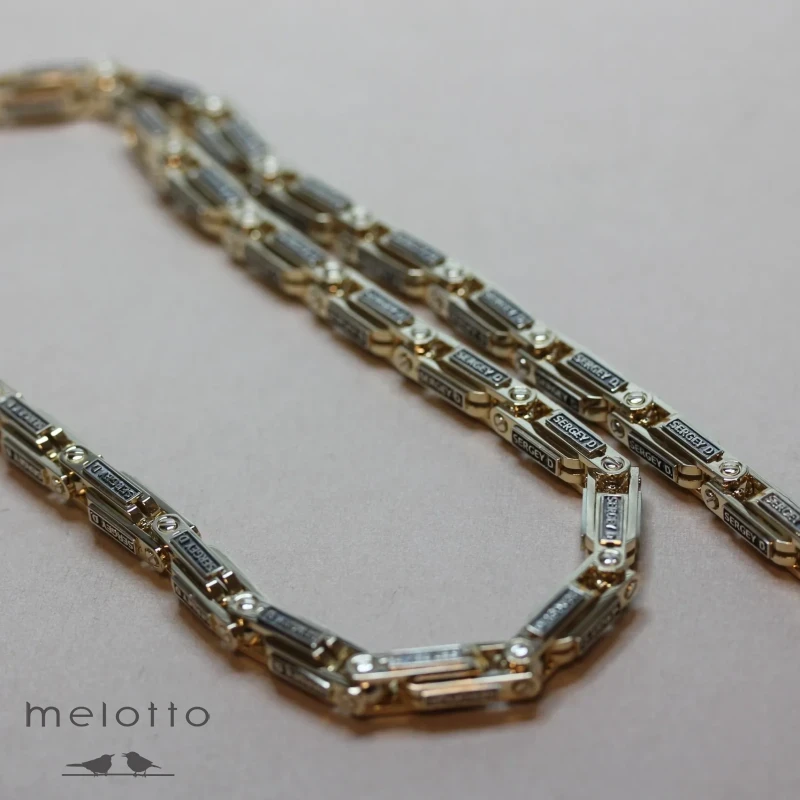 Мужская массивная именная цепочка