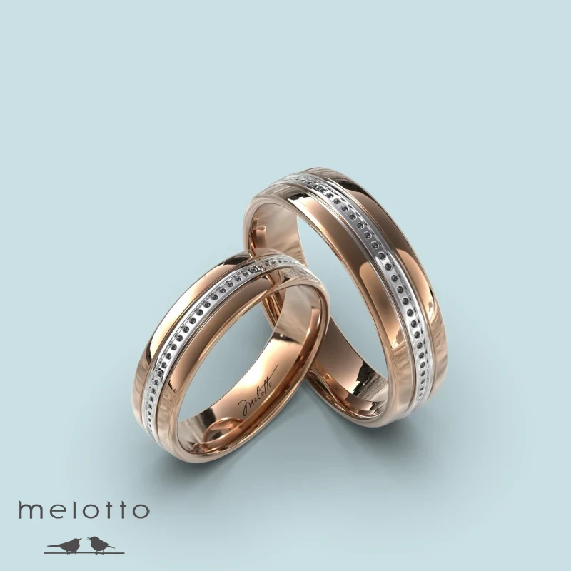 Парные двухцветные обручальные кольца