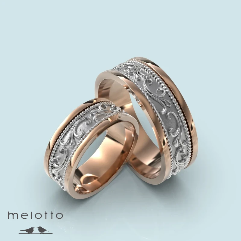 Обручальные кольца с витым узором