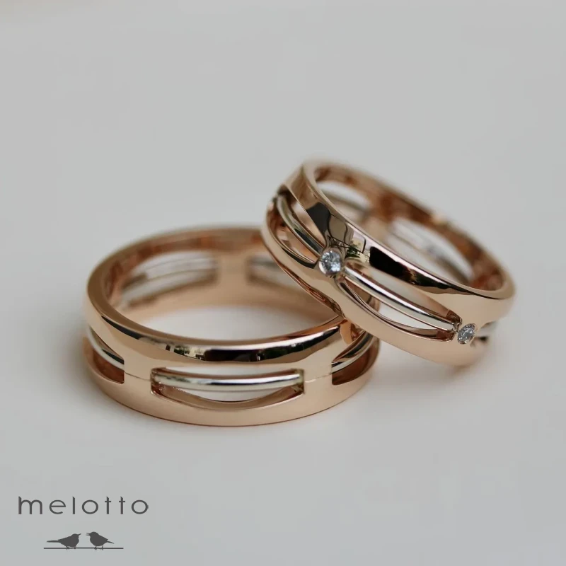 Двухцветные обручальные кольца «Пара» Двухцветные обручальные кольца «Пара»