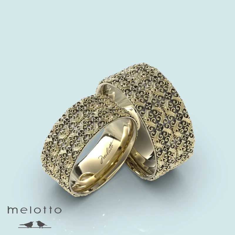 Широкие ажурные кольца с орнаментом