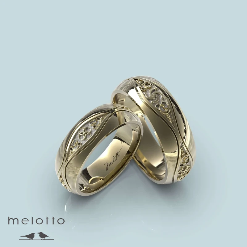 Парные обручальные кольца с оберегами Парные обручальные кольца с оберегами