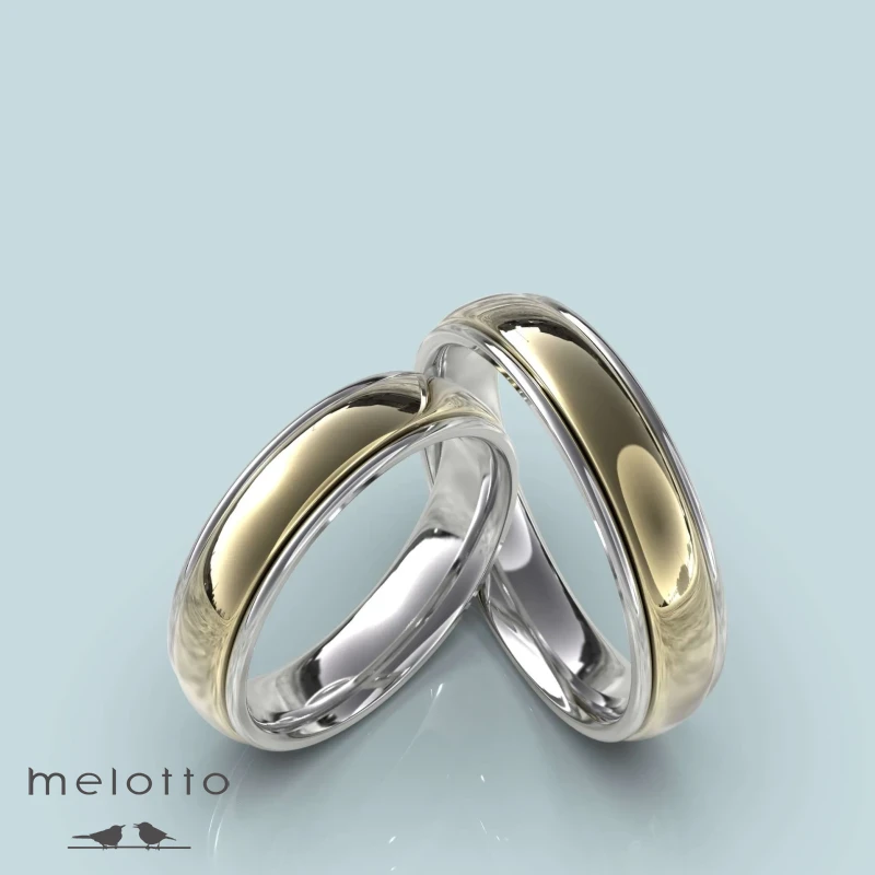 Вращающиеся двухцветные обручальные кольца