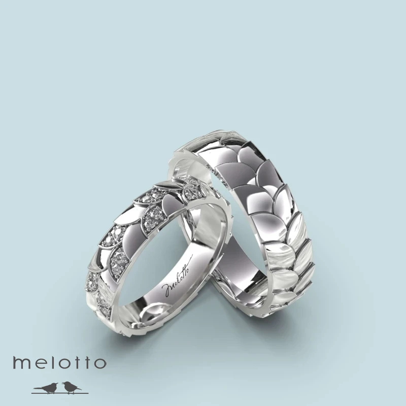 Дизайнерская обручальная пара Золотая рыбка с бриллиантами Дизайнерская обручальная пара Золотая рыбка с бриллиантами