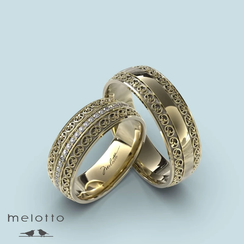 Обручальная винтажная пара колец