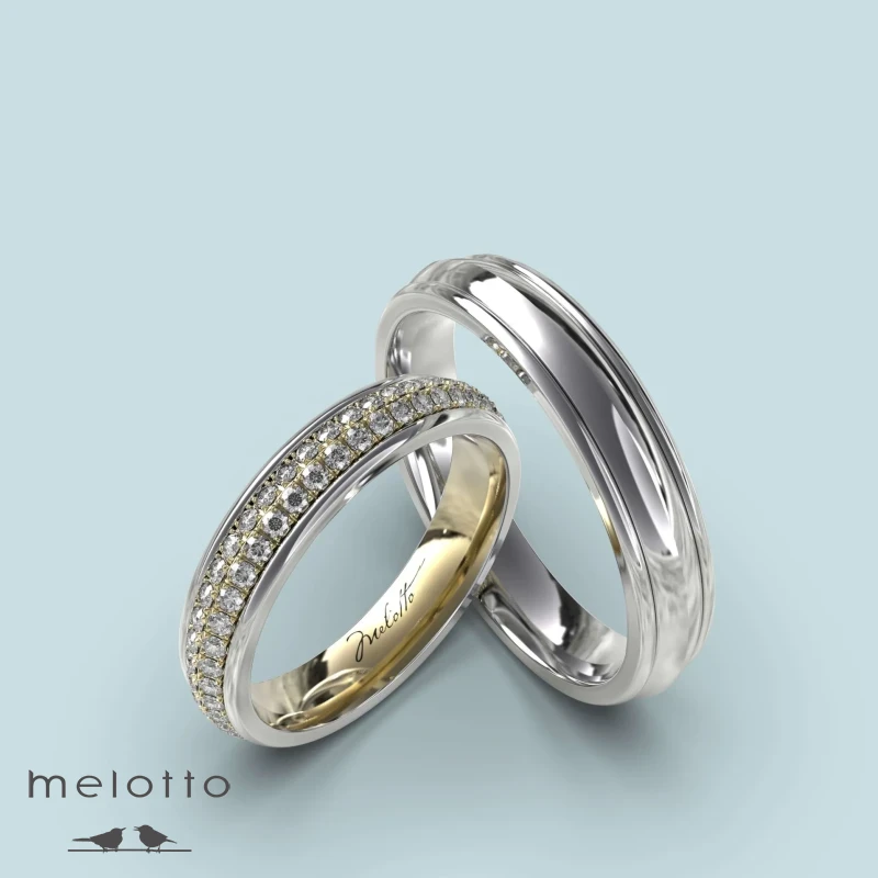 Стильная обручальная пара с бриллиантами