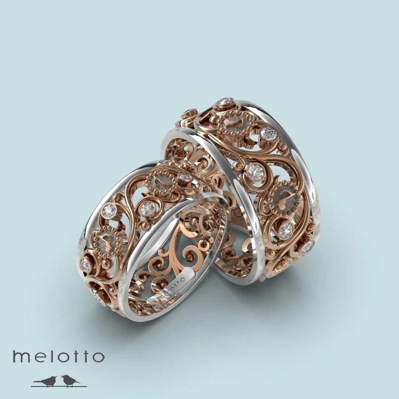 Винтажные обручальные кольца с вензелями Винтажные обручальные кольца с вензелями