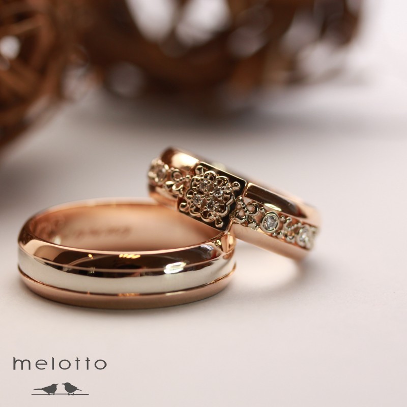 Винтажные обручальные кольца «Flower» Винтажные обручальные кольца «Flower»