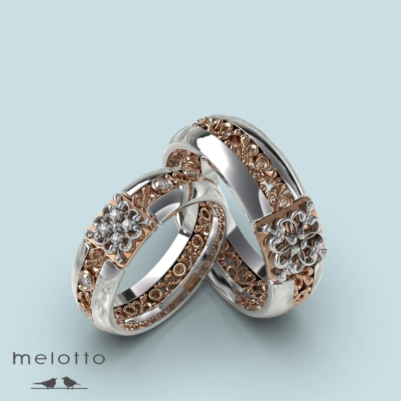 Винтажные обручальные кольца «Flower» Винтажные обручальные кольца «Flower»