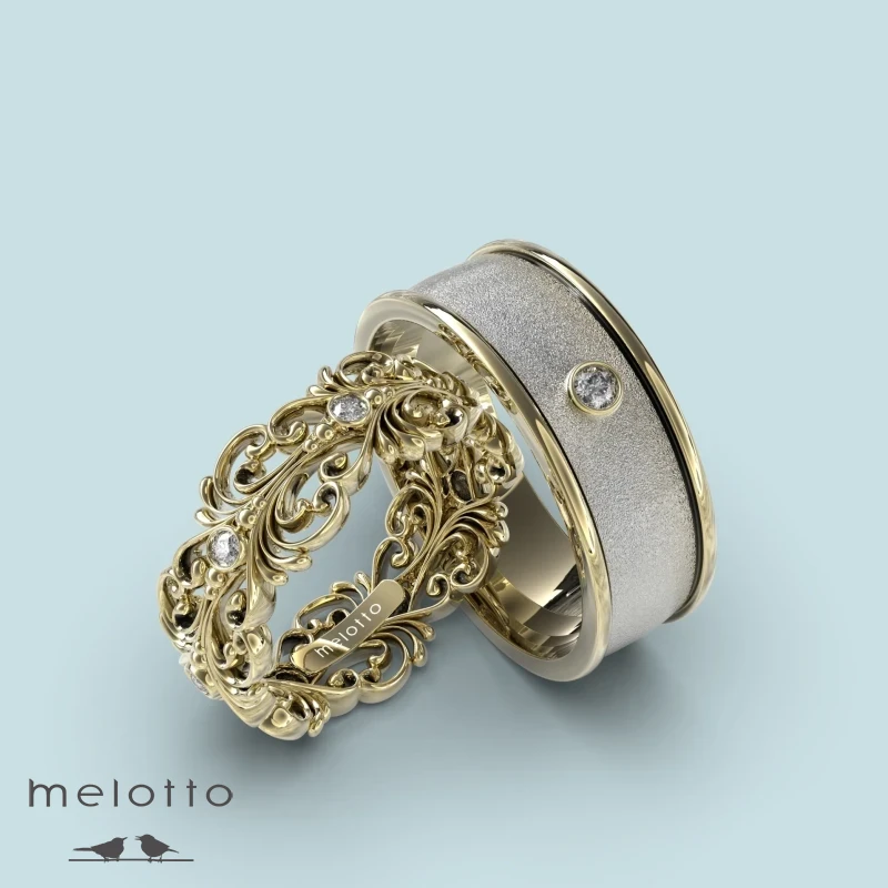 Винтажные обручальные кольца из комбинированного золота Винтажные обручальные кольца из комбинированного золота