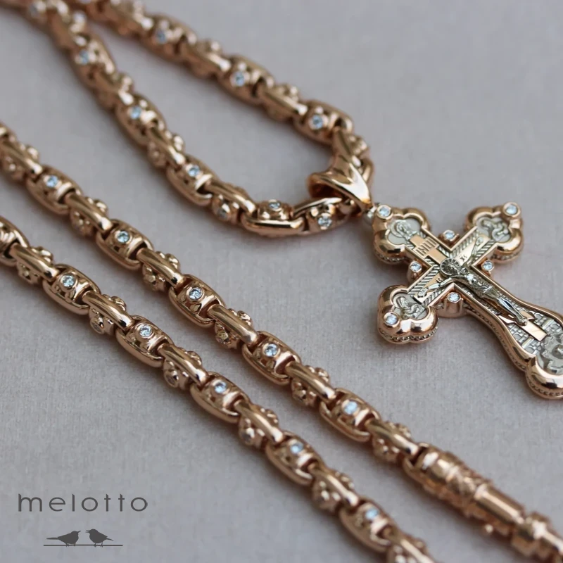 Цепь из желтого золота с бриллиантами «Маэстро»