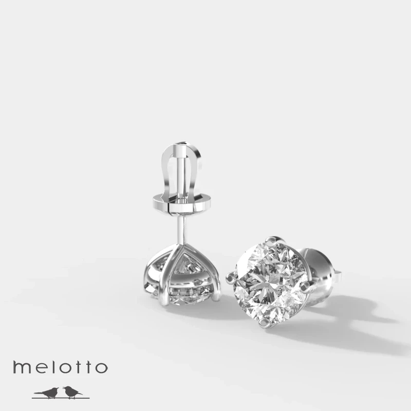 Серьги-гвоздики с одним бриллиантом