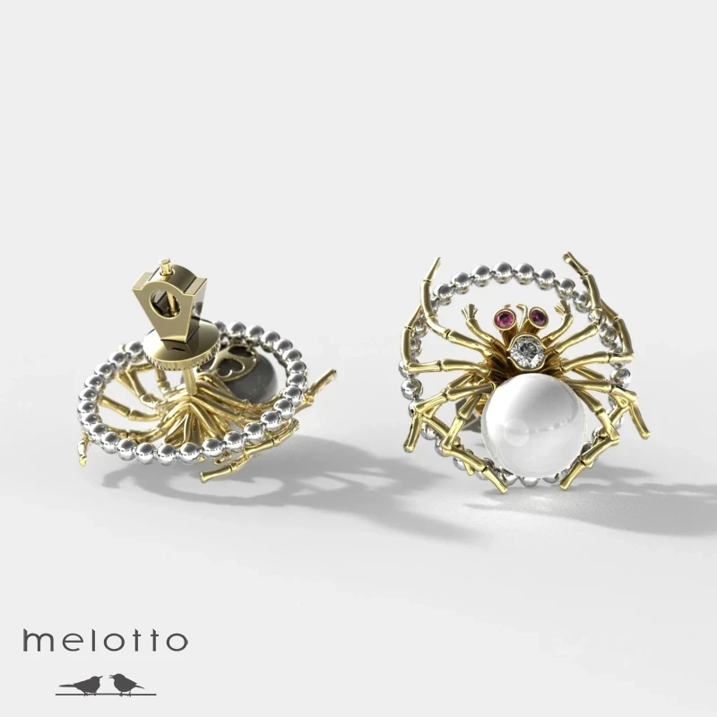 Серьги-гвоздики Паук