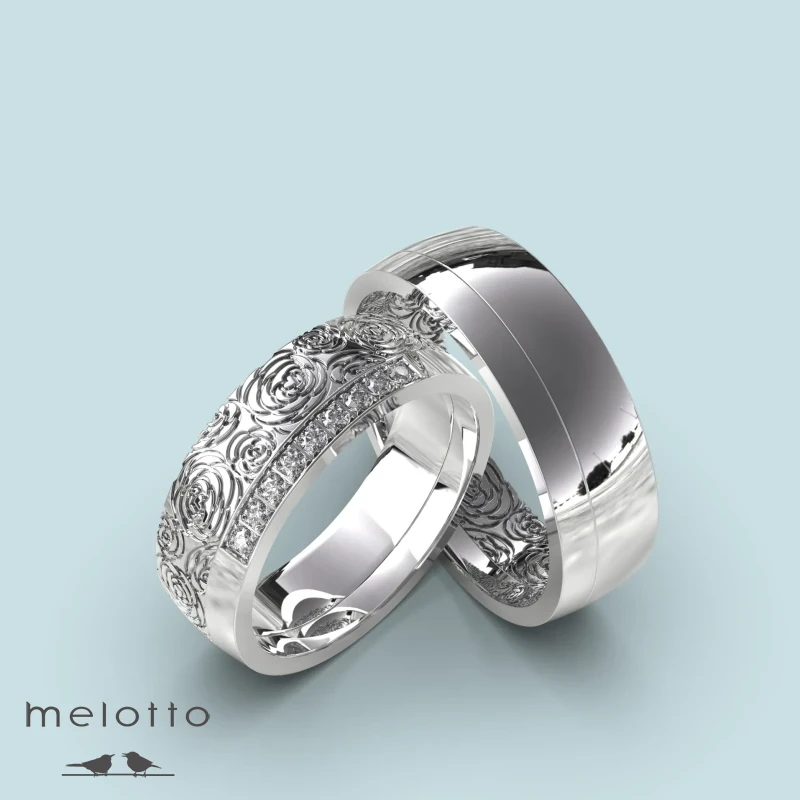 Обручальные кольца из белого золота на заказ Обручальные кольца из белого золота на заказ