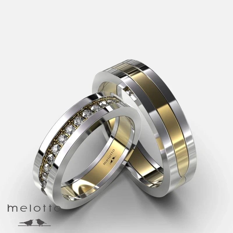 Обручальные комбинированные кольца Обручальные комбинированные кольца